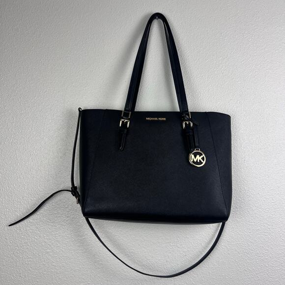 Michael Kors Charlotte Large Saffiano Leather Tote Black - Picture 3 of 11